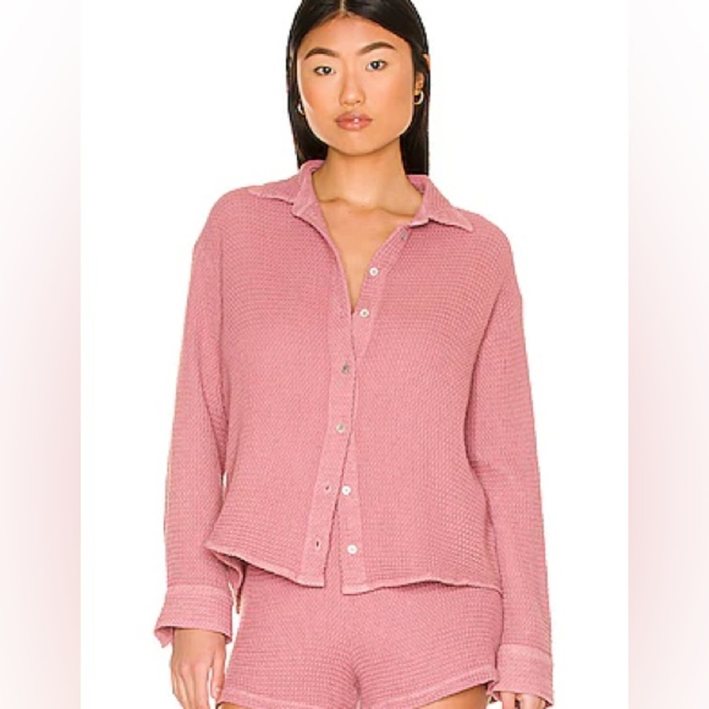DONNI waffle button down